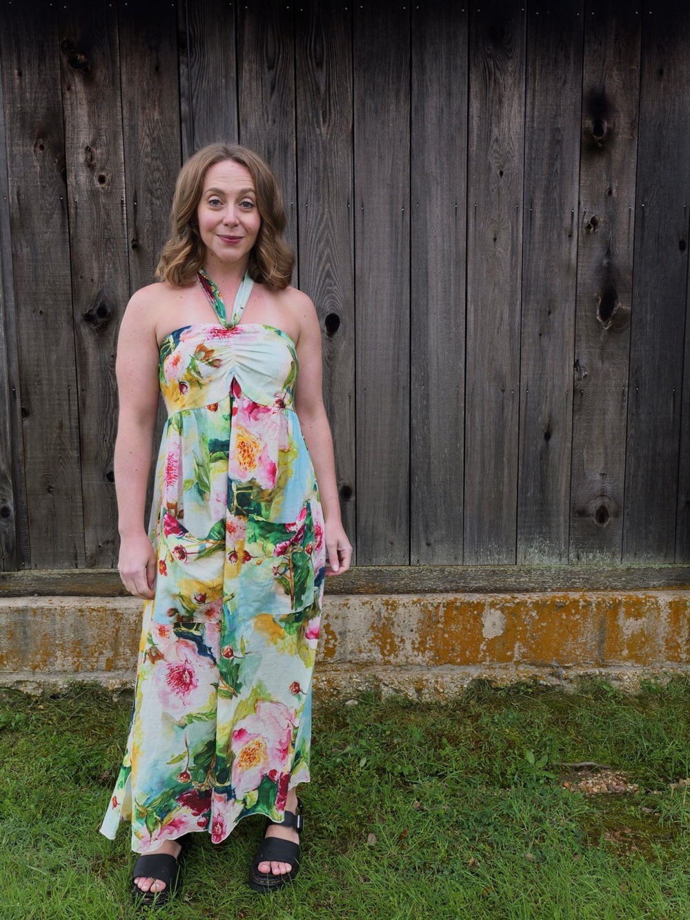 April Cornell Floral Halter Maxi One-Piece Dress - Multi